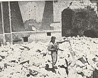 Arab Legion soldier in ruins of Hurva