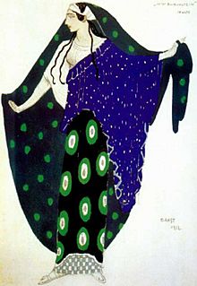 Bakst - Ida Rubinstein (1885-1960) comme Helene de Sparte, 1912