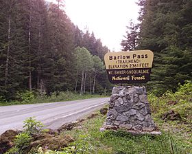 Barlow Pass trailhead sign Mountain Loop Highway 2014.jpg