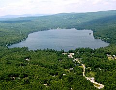 Bird's-eye view of Elkins and Pleasant Lake