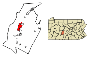 Location of Altoona in Blair County, Pennsylvania