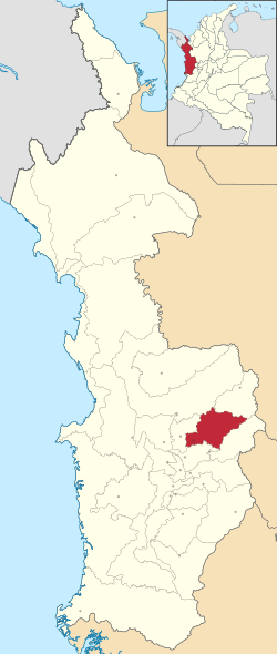 Location of the municipality and town of Lloró in the Chocó Department of Colombia.