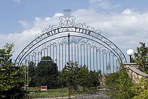 Gates of boxer Mike Tyson's mansion in Southington, Ohio