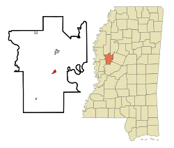 Location of Silver City, Mississippi