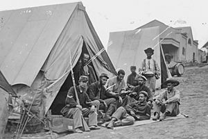 Infantry camp. 71st. N.Y. Inf. at Camp Douglas, 1861 - NARA - 524509 (cropped)