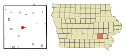 Location of Sigourney, Iowa