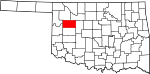 State map highlighting Dewey County