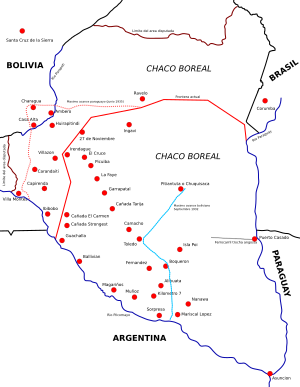 Mapa de la Guerra del Chaco es