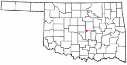 Location of McLoud, Oklahoma
