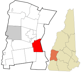 Location in Sullivan County and the state of New Hampshire