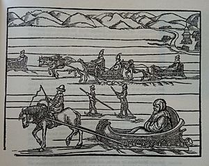 Traveling by sleigh, Muscovy, 16th c