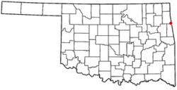 Location of West Siloam Springs, Oklahoma
