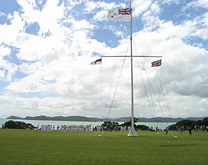 The flag post by the treaty house - Waitangi