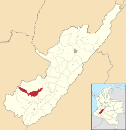 Location of the municipality and town of La Argentina, Huila in the Huila Department of Colombia.