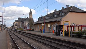 The railway station and bell tower
