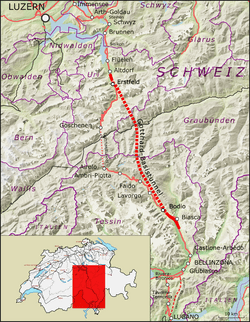 Map Gotthard-Basistunnel
