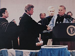 Paul Hardin III confers an honorary degree upon President Bill Clinton, 1993