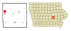 Location of Grinnell, Iowa