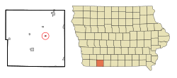 Location of Conway, Iowa