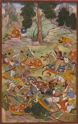 The battle of Panipat and the death of Sultan Ibrāhīm, the last of the Lōdī Sultans of Delhi.jpg