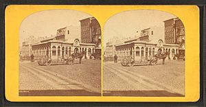Union Horse R.R. Station, Providence, R.I, from Robert N. Dennis collection of stereoscopic views