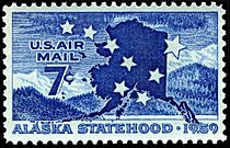 Alaska Statehood 7c 1959 Airmail issue