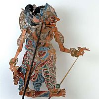 COLLECTIE TROPENMUSEUM Wajangfiguur voorstellende Jayadrata TMnr 15-954-23
