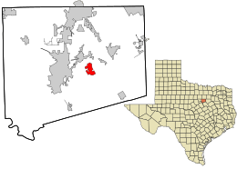 Location in Johnson County and the U.S. state of Texas