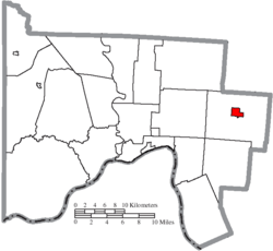 Location of South Webster in Scioto County
