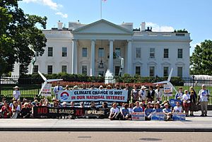 Protests against Keystone XL Pipeline for tar sands at White House, 2011
