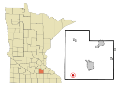 Location of Morristown, Minnesota