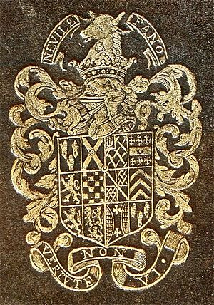 Stamped arms, gold on leather, of Sir Francis Fane (1611-1681), K.B.