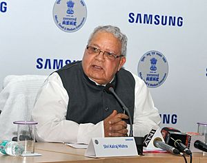 The Union Minister for Micro, Small and Medium Enterprises, Shri Kalraj Mishra addressing at the MSME-Samsung Technical School MoU signing ceremony, in New Delhi on June 02, 2017.jpg