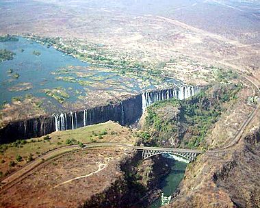 Victoria Falls aerial view September 2003