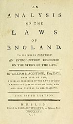 Analysis of the Laws of England