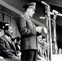 Gagarin and Nasser and Sadat in Cairo Egypt 01-02-1962