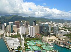 Downtown Honolulu, the city and county urban center.