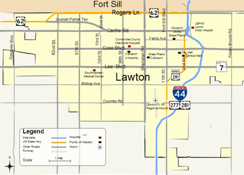 Map of Lawton OK