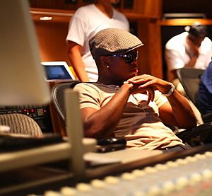Ne-Yo in the studio