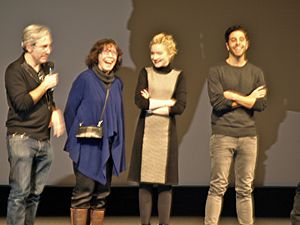 Paul Weitz, Lily Tomlin, Julia Garner and Mo Aboul-Zelof at Sundance 2015