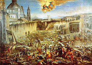 Piazza Mercatello durante la peste del 1656 - Spadaro