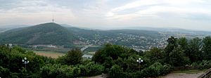 View over Porta Westfalica to the Weser hills