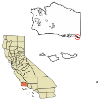 Location of Carpinteria in Santa Barbara County, California.