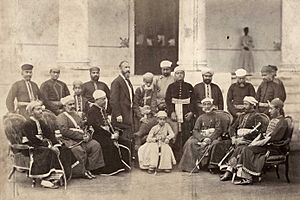 The Young Nizam Mehboob Ali Khan of Hyderabad, With Attendants, 1870s
