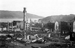 The center of Narvik after bombardment