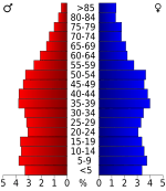 USA Dyer County, Tennessee.csv age pyramid