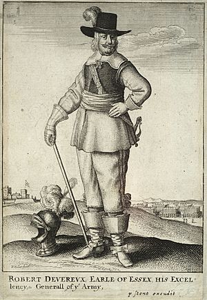Wenceslas Hollar - Earl of Essex on foot (State 2) cropped