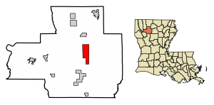 Location of Bienville in Bienville Parish, Louisiana.