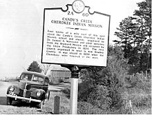 Candy's creek mission historical marker