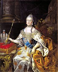 Catherine II by Alexey Antropov (18th c, Tver gallery)